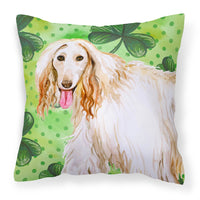 Afghan Hound St Patrick's Fabric Decorative Pillow BB9876PW1818