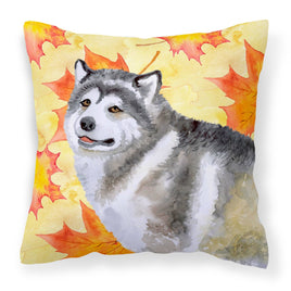 Alaskan Malamute Fall Fabric Decorative Pillow BB9899PW1818