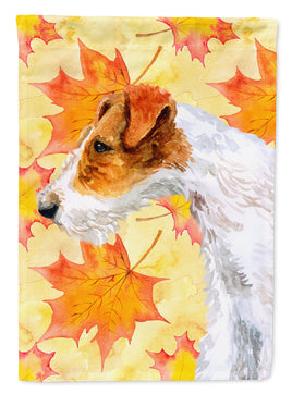 Fox Terrier Fall Flag Garden Size BB9911GF