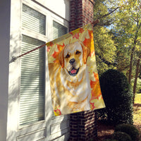 Golden Retriever Fall Flag Canvas House Size BB9925CHF