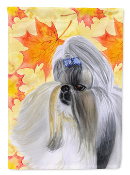 Shih Tzu Fall Flag Canvas House Size