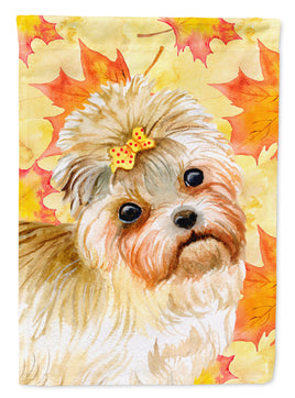 Morkie Fall Flag Canvas House Size BB9929CHF