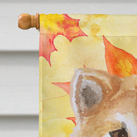 Shiba Inu Fall Flag Canvas House Size BB9939CHF