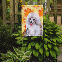 Medium White Poodle Fall Flag Garden Size BB9944GF