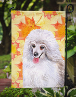 Medium White Poodle Fall Flag Garden Size BB9944GF