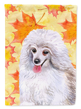 Medium White Poodle Fall Flag Garden Size BB9944GF