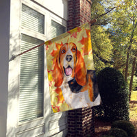 Basset Hound Fall Flag Canvas House Size BB9965CHF