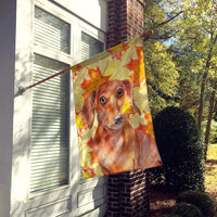 Red Dachshund Fall Flag Canvas House Size BB9968CHF