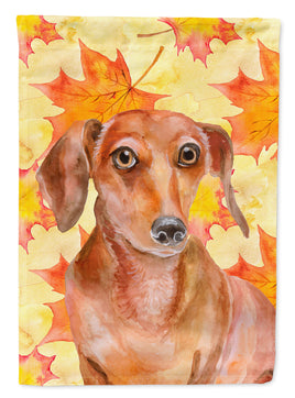 Red Dachshund Fall Flag Canvas House Size BB9968CHF