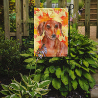 Red Dachshund Fall Flag Garden Size BB9968GF