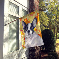 French Bulldog Black White Fall Flag Canvas House Size BB9971CHF