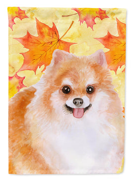 Pomeranian #2 Fall Flag Canvas House Size BB9977CHF