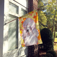 White Standard Poodle Fall Flag Canvas House Size BB9978CHF