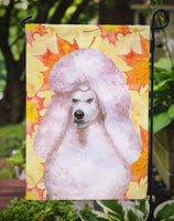 White Standard Poodle Fall Flag Garden Size BB9978GF