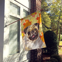 Fawn Pug Fall Flag Canvas House Size BB9979CHF