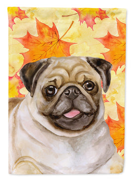 Fawn Pug Fall Flag Canvas House Size BB9979CHF