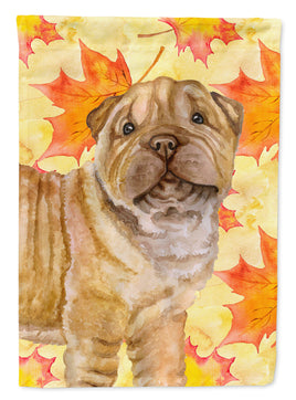 Shar Pei Puppy Fall Flag Canvas House Size BB9980CHF