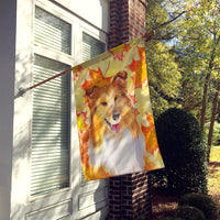 Sheltie Fall Flag Canvas House Size BB9981CHF