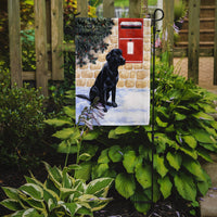 Black Labrador by the Mail Box Flag Garden Size BDBA0301GF