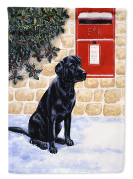 Black Labrador by the Mail Box Flag Garden Size BDBA0301GF