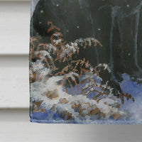 Black Labradors Snowy Day Flag Canvas House Size BDBA450ACHF