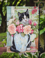 Black and White Rose Cat Flag Garden Size CDCO0176GF