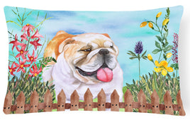 English Bulldog Spring Canvas Fabric Decorative Pillow CK1201PW1216