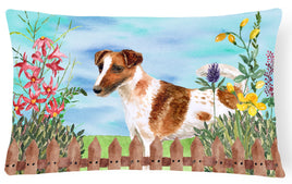 Smooth Fox Terrier Spring Canvas Fabric Decorative Pillow CK1209PW1216