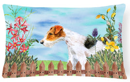 Fox Terrier Spring Canvas Fabric Decorative Pillow CK1212PW1216