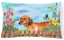 Dachshund Spring Canvas Fabric Decorative Pillow CK1214PW1216