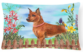 Miniature Pinscher Spring Canvas Fabric Decorative Pillow CK1218PW1216