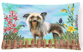 Chinese Crested Spring Canvas Fabric Decorative Pillow CK1221PW1216