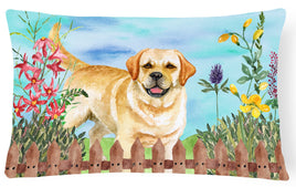 Golden Retriever Spring Canvas Fabric Decorative Pillow CK1226PW1216