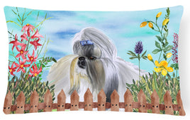 Shih Tzu Spring Canvas Fabric Decorative Pillow CK1228PW1216