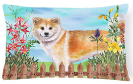 Shiba Inu Spring Canvas Fabric Decorative Pillow CK1240PW1216