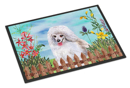 Medium White Poodle Spring Indoor or Outdoor Mat 18x27 CK1245MAT