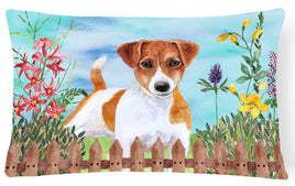 Jack Russell Terrier Spring Canvas Fabric Decorative Pillow CK1251PW1216