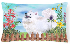 Samoyed Spring Canvas Fabric Decorative Pillow CK1253PW1216