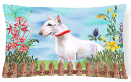 Bull Terrier Spring Canvas Fabric Decorative Pillow CK1255PW1216