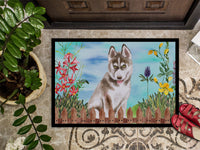 Siberian Husky Grey Spring Indoor or Outdoor Mat 18x27 CK1258MAT