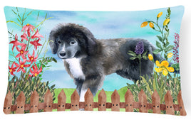 Newfoundland Puppy Spring Canvas Fabric Decorative Pillow CK1261PW1216