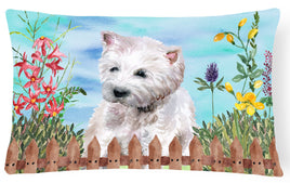 Westie Spring Canvas Fabric Decorative Pillow CK1263PW1216