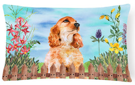 Cocker Spaniel Spring Canvas Fabric Decorative Pillow CK1268PW1216