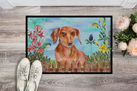 Red Dachshund Spring Indoor or Outdoor Mat 18x27 CK1269MAT