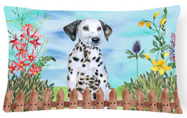 Dalmatian Puppy Spring Canvas Fabric Decorative Pillow CK1270PW1216