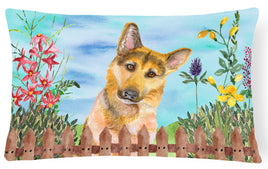 German Shepherd #2 Spring Canvas Fabric Decorative Pillow CK1273PW1216