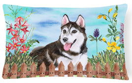 Siberian Husky #2 Spring Canvas Fabric Decorative Pillow CK1274PW1216