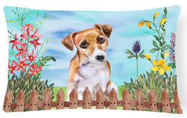 Jack Russell Terrier #2 Spring Canvas Fabric Decorative Pillow CK1275PW1216