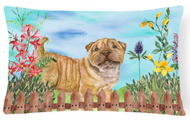 Shar Pei Puppy Spring Canvas Fabric Decorative Pillow CK1281PW1216