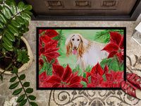 Afghan Hound Poinsettas Indoor or Outdoor Mat 18x27 CK1350MAT